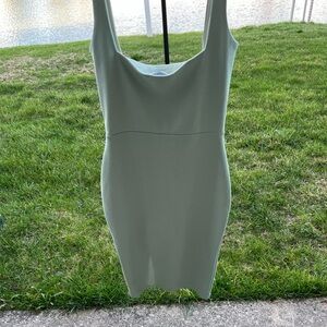 Nasty Gal Green Sheath Midi Dress Scoop Neck Sleeveless